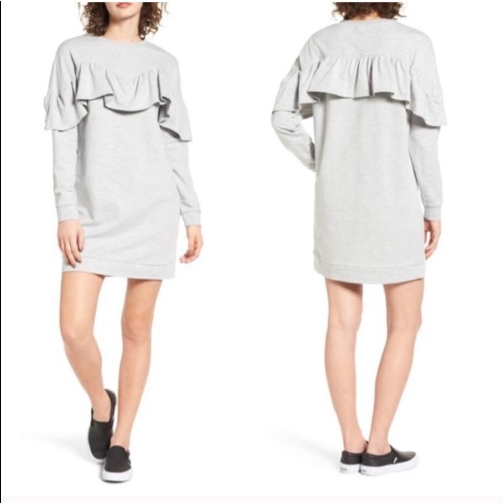 ❄️✨Love, Fire Pink Frilly Sweatshirt Dress✨❄️